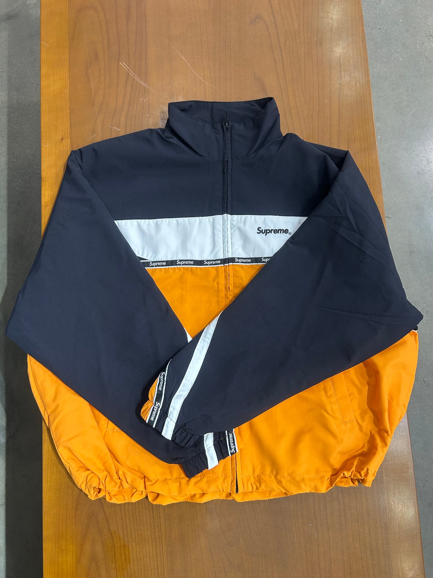 Supreme Logo Taping Track Jacket Orange