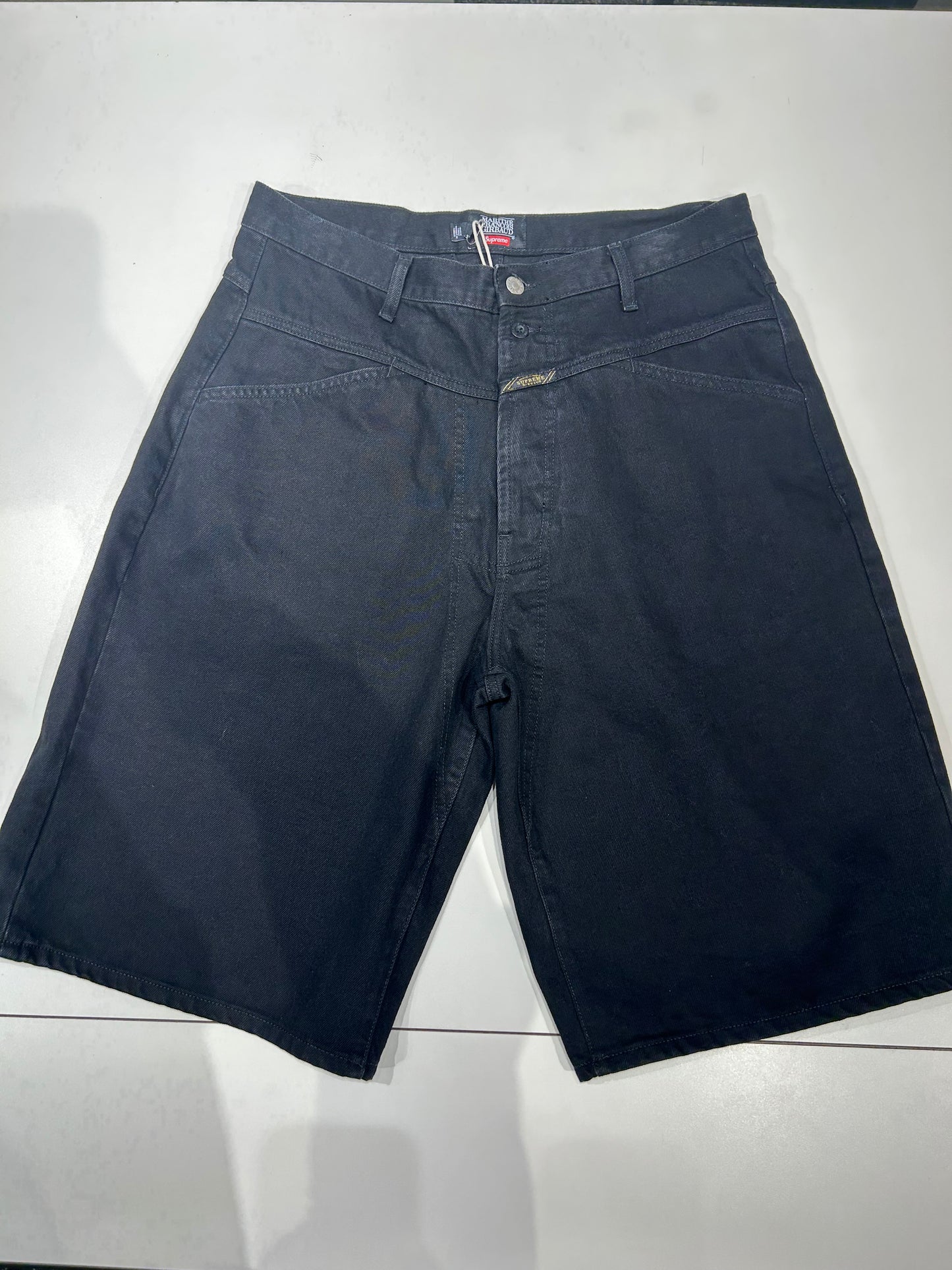 Supreme Repeat Jacquard Double Knee Denim Short Black