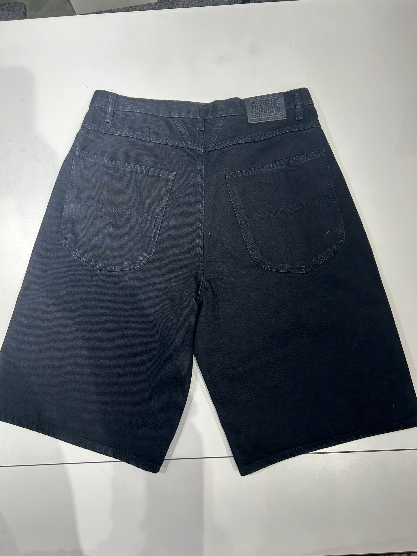 Supreme Repeat Jacquard Double Knee Denim Short Black