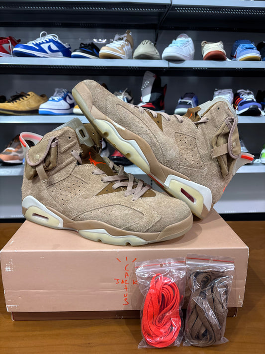 Preowned Air Jordan 6 Travis Scott British Khaki