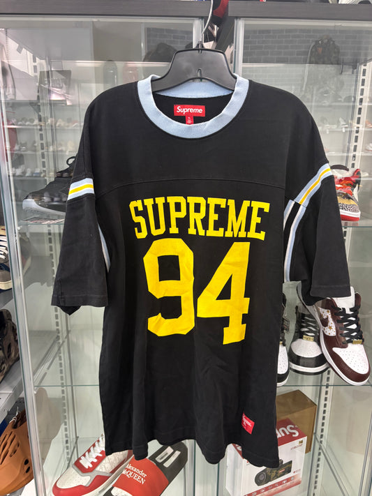 Preowned Supreme Split S/S Football Top Black