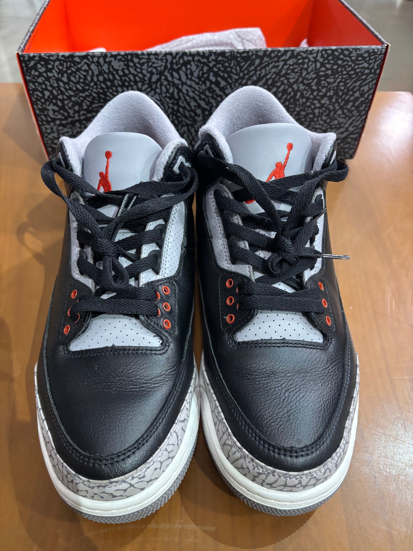 Preowned Air Jordan 3 Black Cement Reimagined (No Lid)