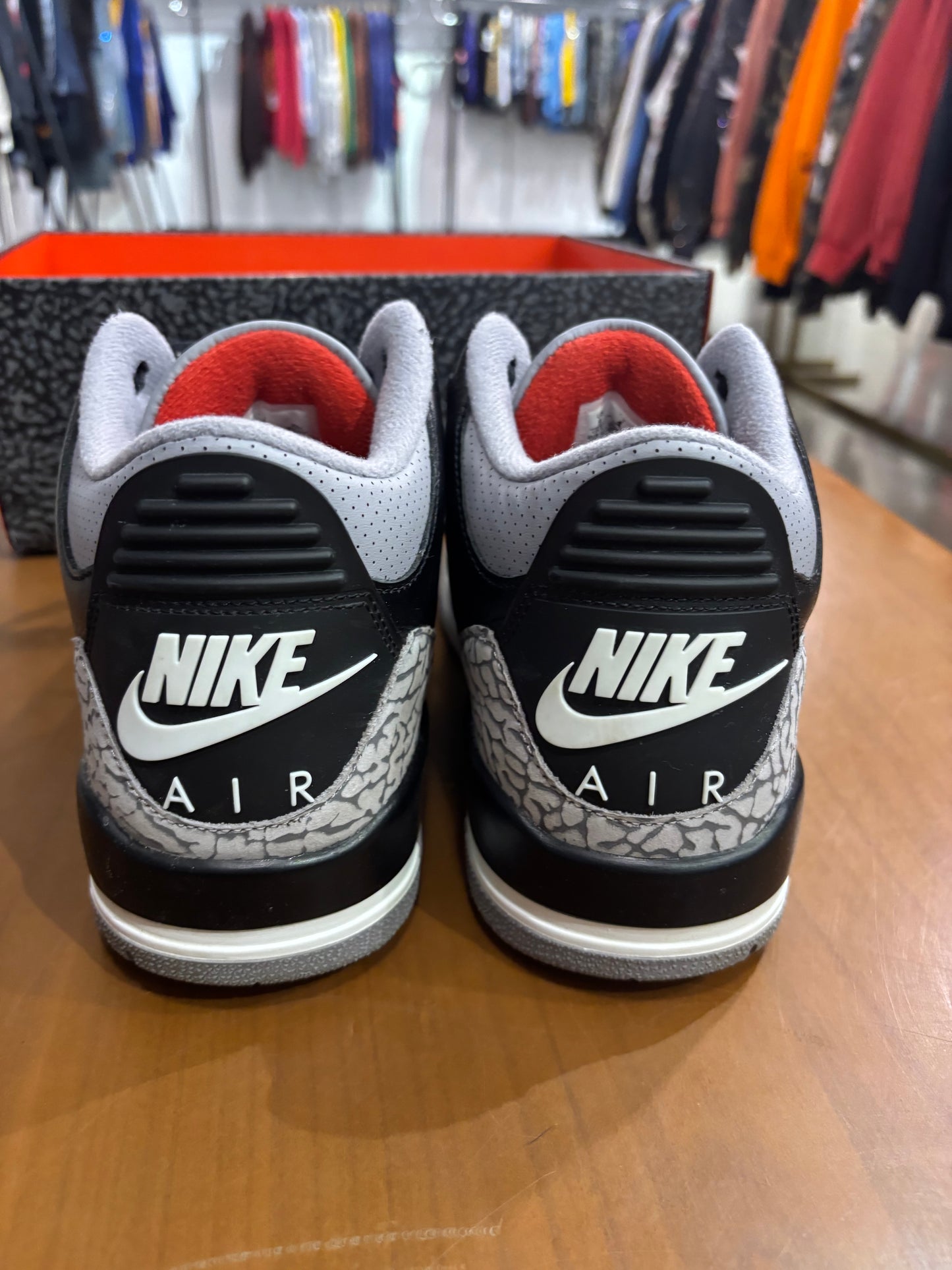 Preowned Air Jordan 3 Black Cement Reimagined (No Lid)