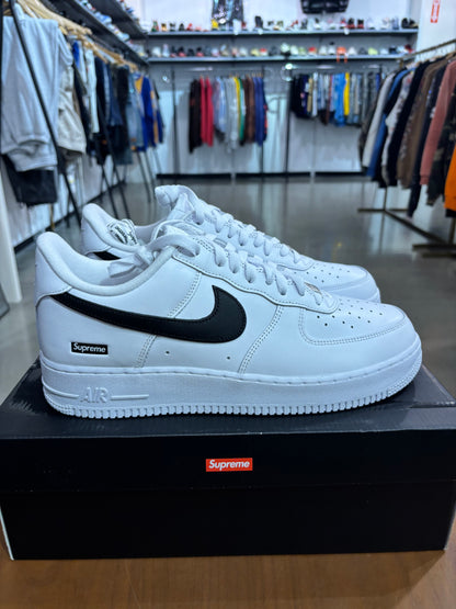 Supreme Air Force 1 Low White (Black Swoosh)