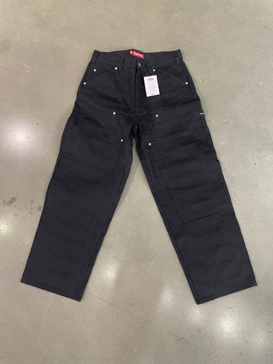 Supreme Jacquard Logos Double Knee Denim Painter Jean Black