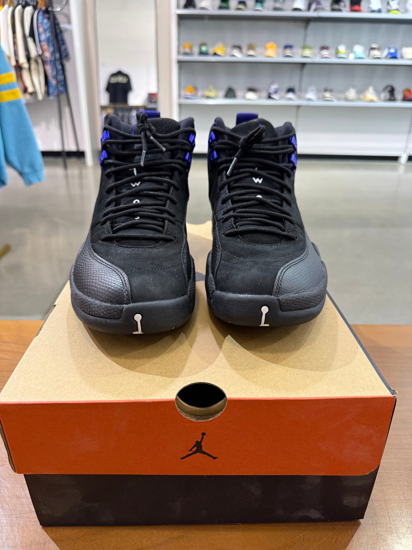 Preowned Air Jordan 12 Black Dark Concord