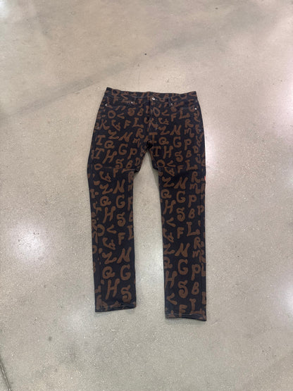 Preowned Ksubi Jeans Brown With Writing