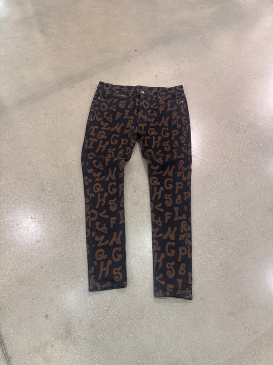 Preowned Ksubi Jeans Brown With Writing