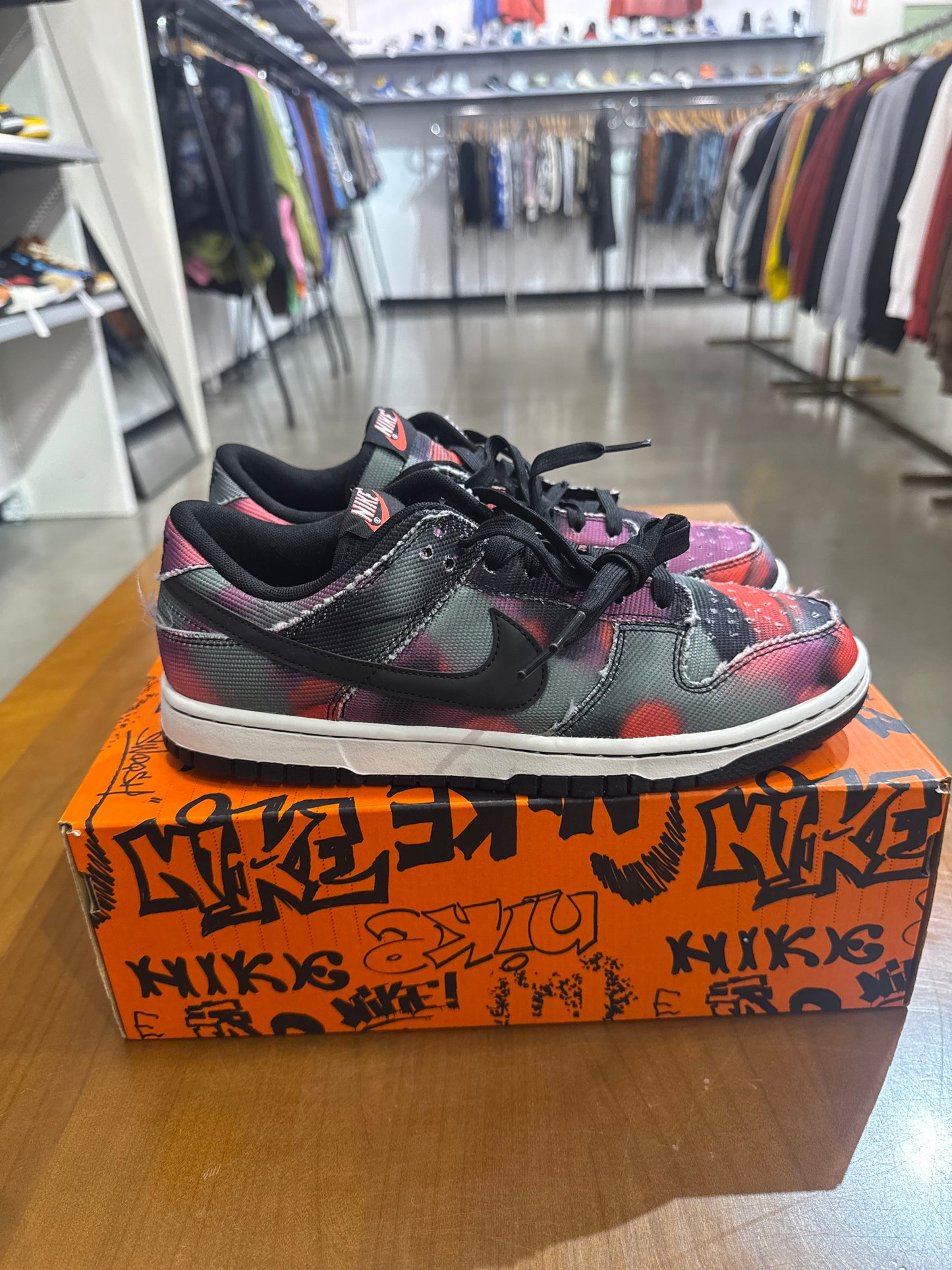Preowned Nike Dunk Low Graffiti Pink