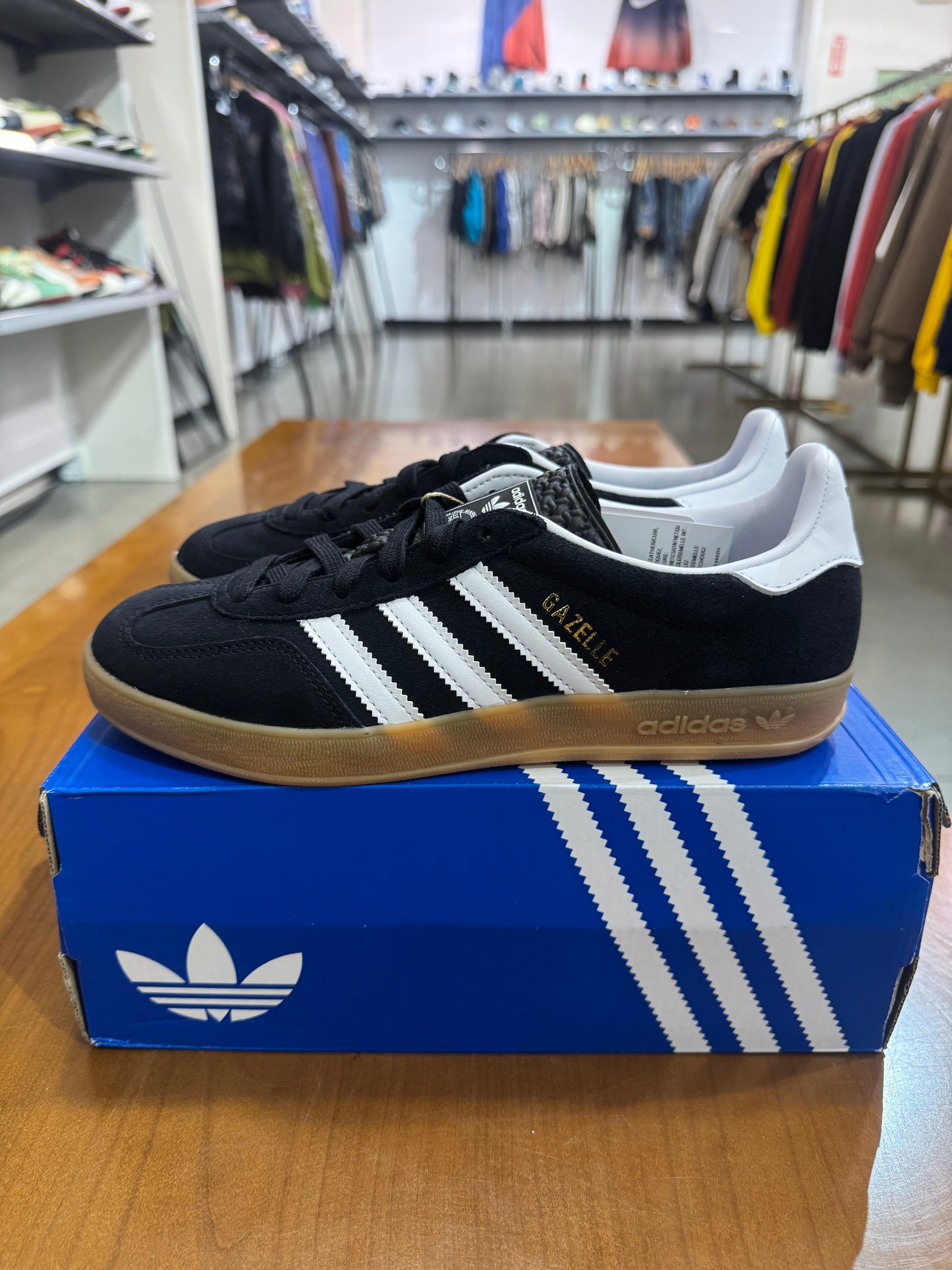 Adidas Gazelle Black White Gum