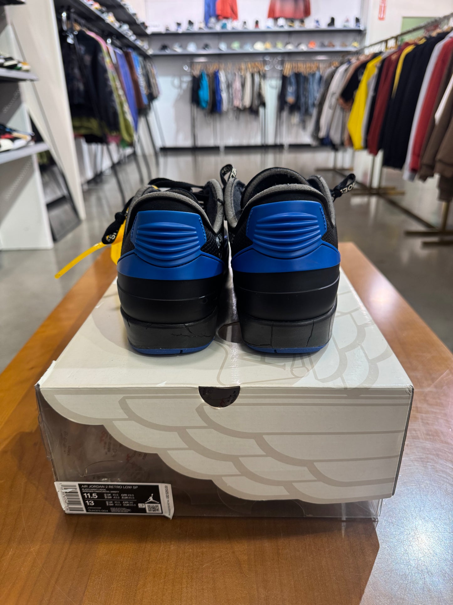 Preowned Air Jordan 2 Low Off-White Black Blue