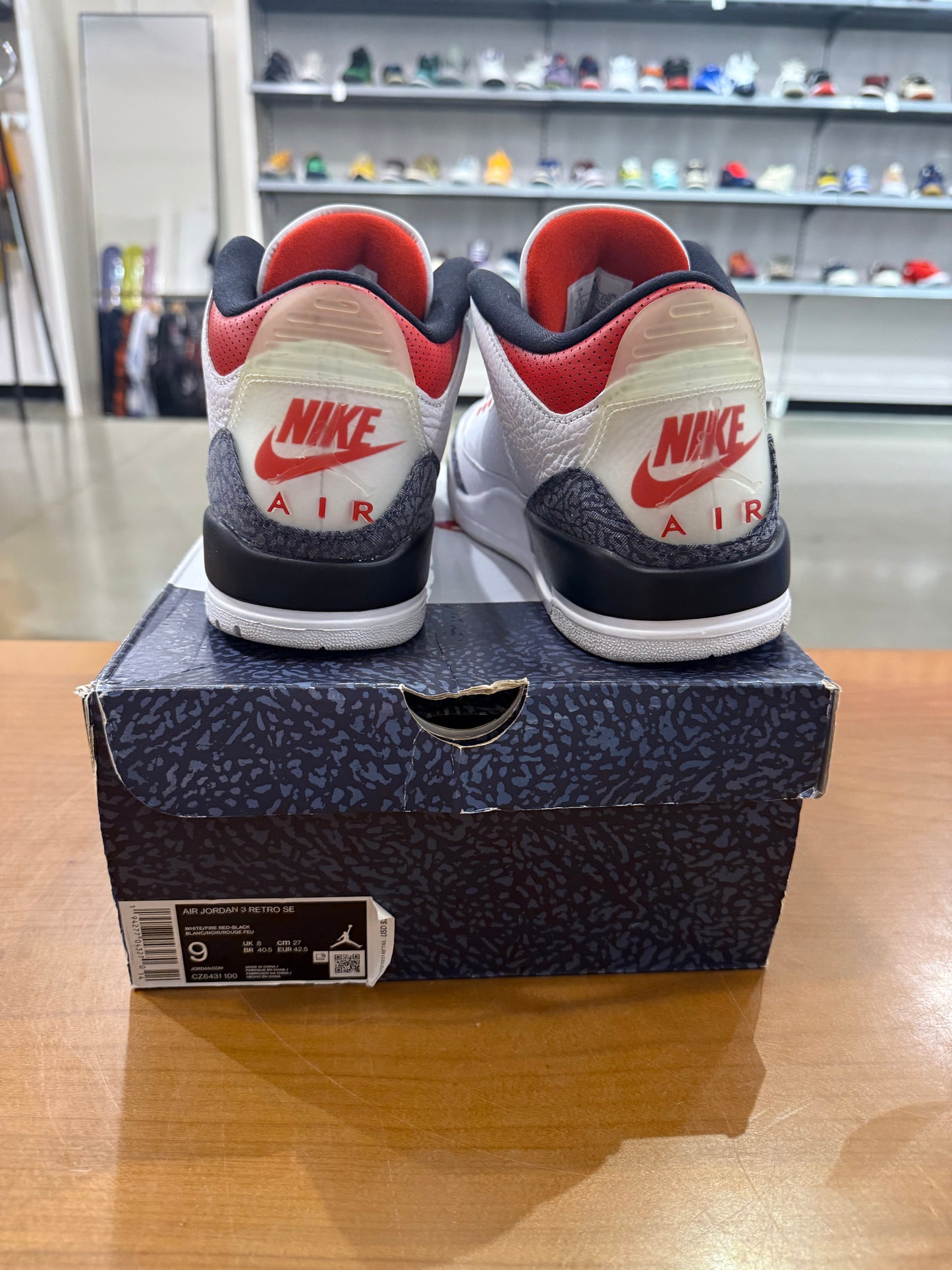 Preowned Air Jordan 3 SE Fire Red Denim