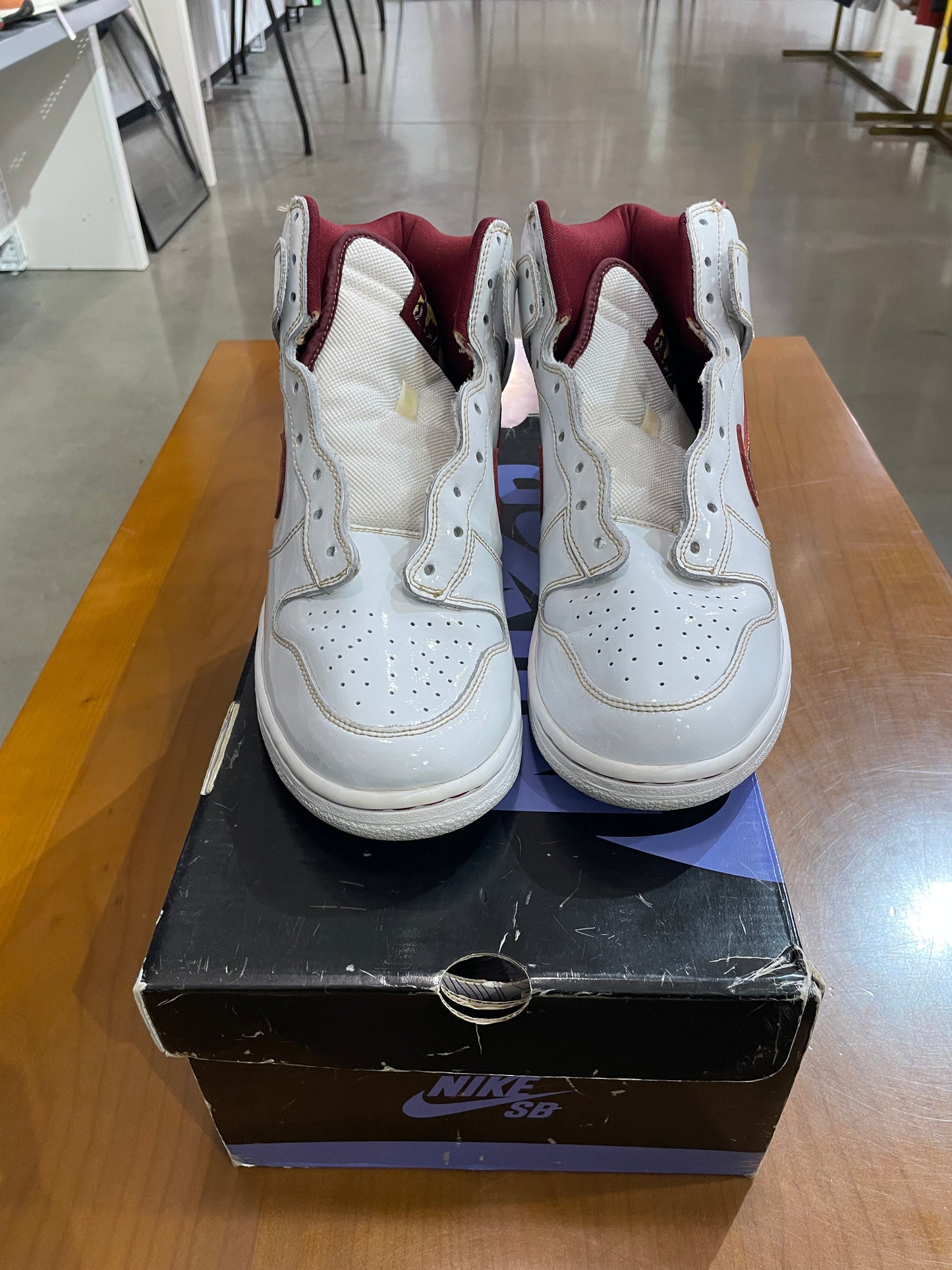 Preowned Nike SB Dunk High Mafia Pack White