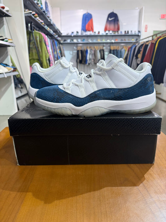 Preowned Air Jordan 11 Low Snakeskin Navy