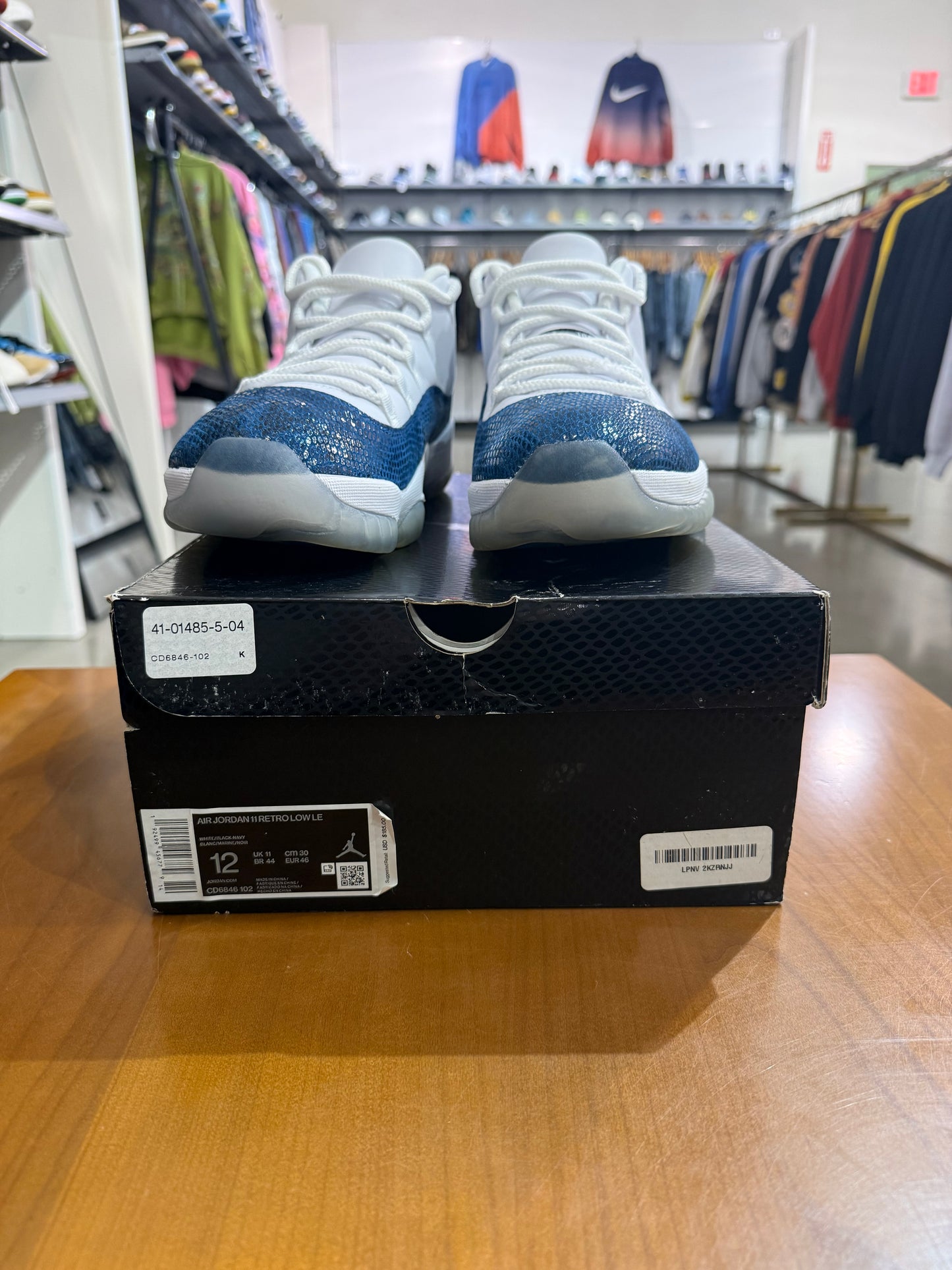 Preowned Air Jordan 11 Low Snakeskin Navy