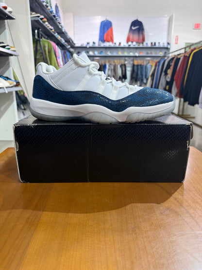 Preowned Air Jordan 11 Low Snakeskin Navy
