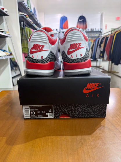Preowned Air Jordan 3 Fire Red