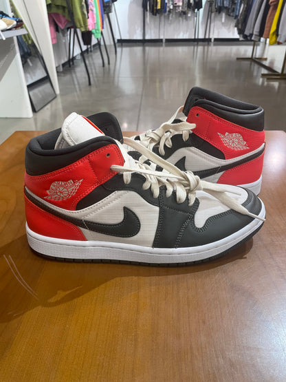 Preowned Air Jordan 1 Mid Newsprint Light Orewood
