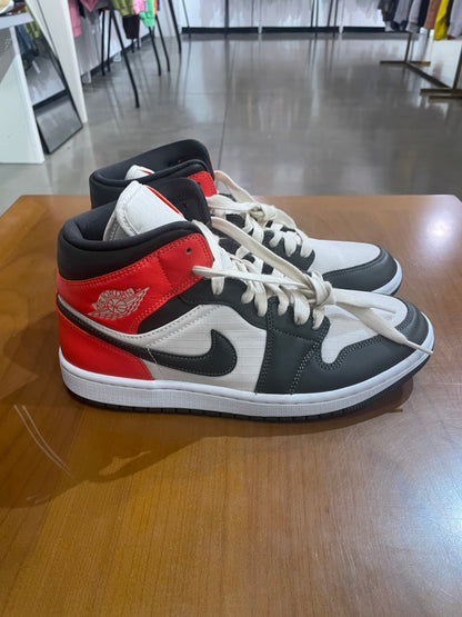 Preowned Air Jordan 1 Mid Newsprint Light Orewood