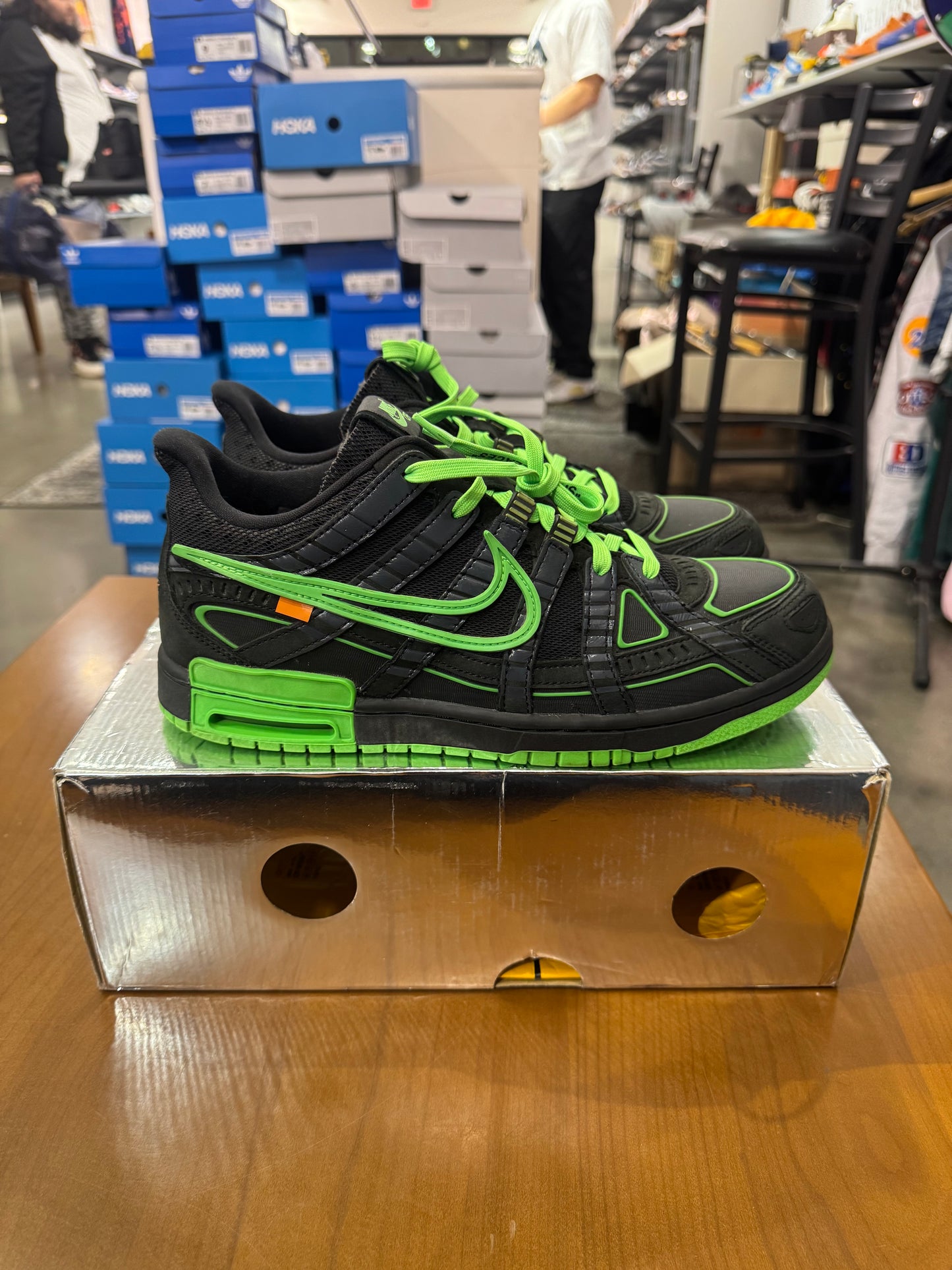 PO Off White Rubber Dunk Low Green Strike