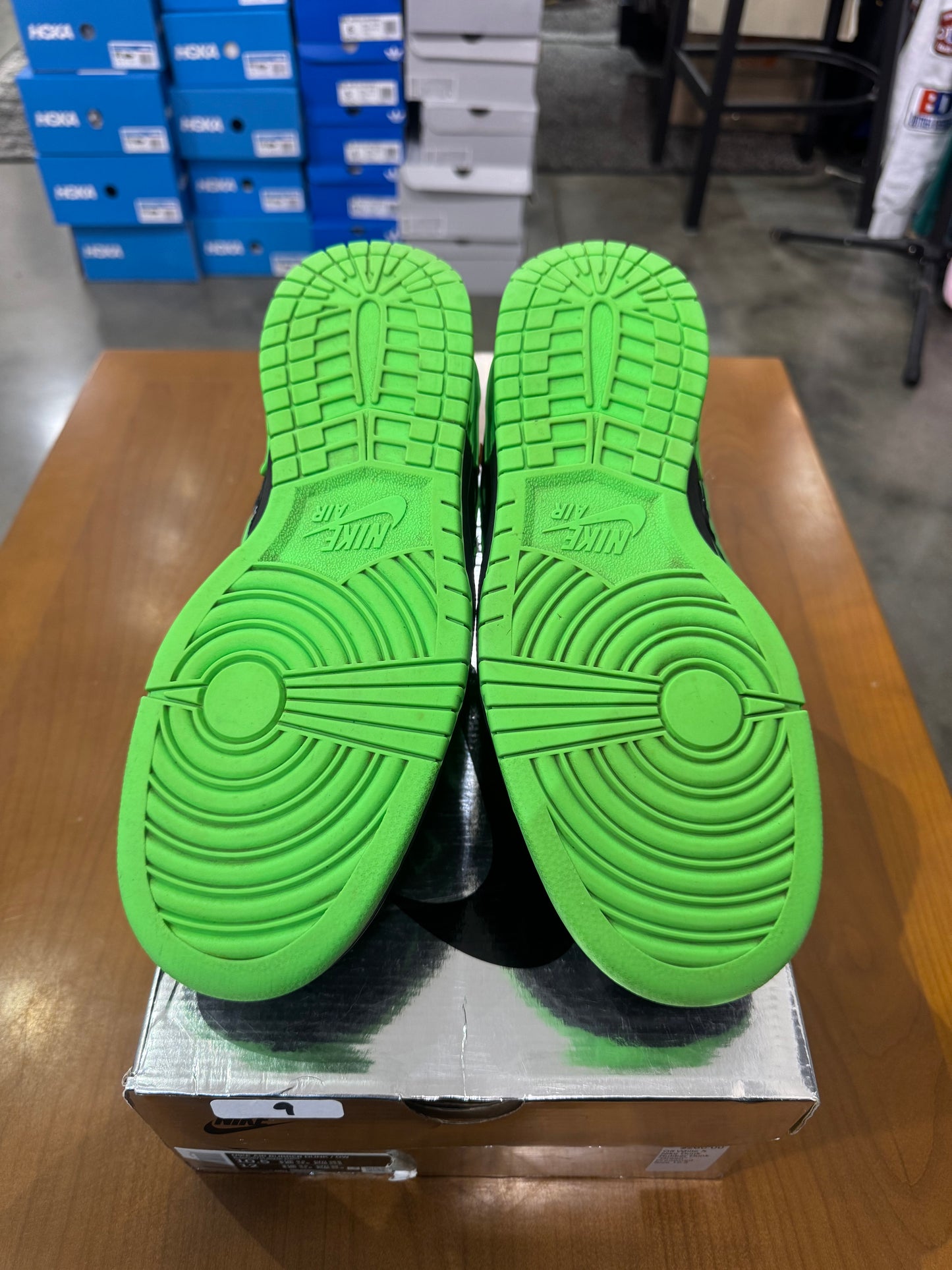 PO Off White Rubber Dunk Low Green Strike