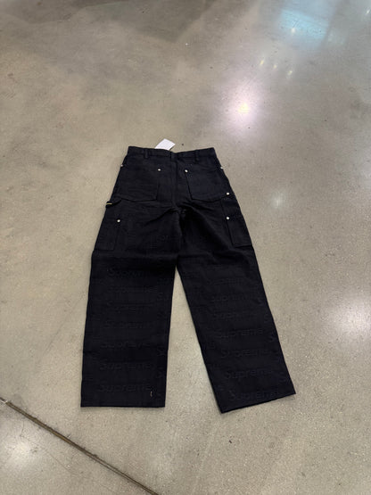 Supreme Jacquard Logos Double Knee Denim Painter Jean Black