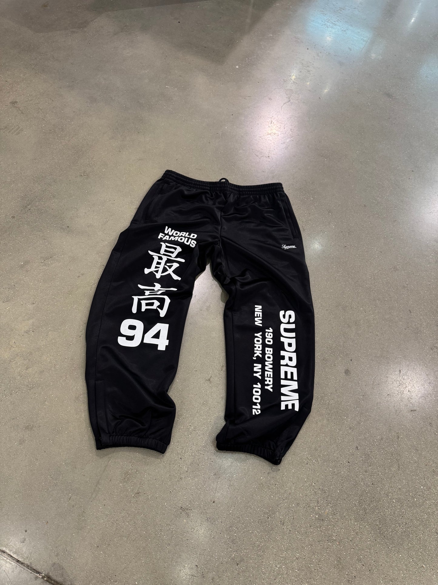 Preowned Supreme Worldwide Tricot Pants Black