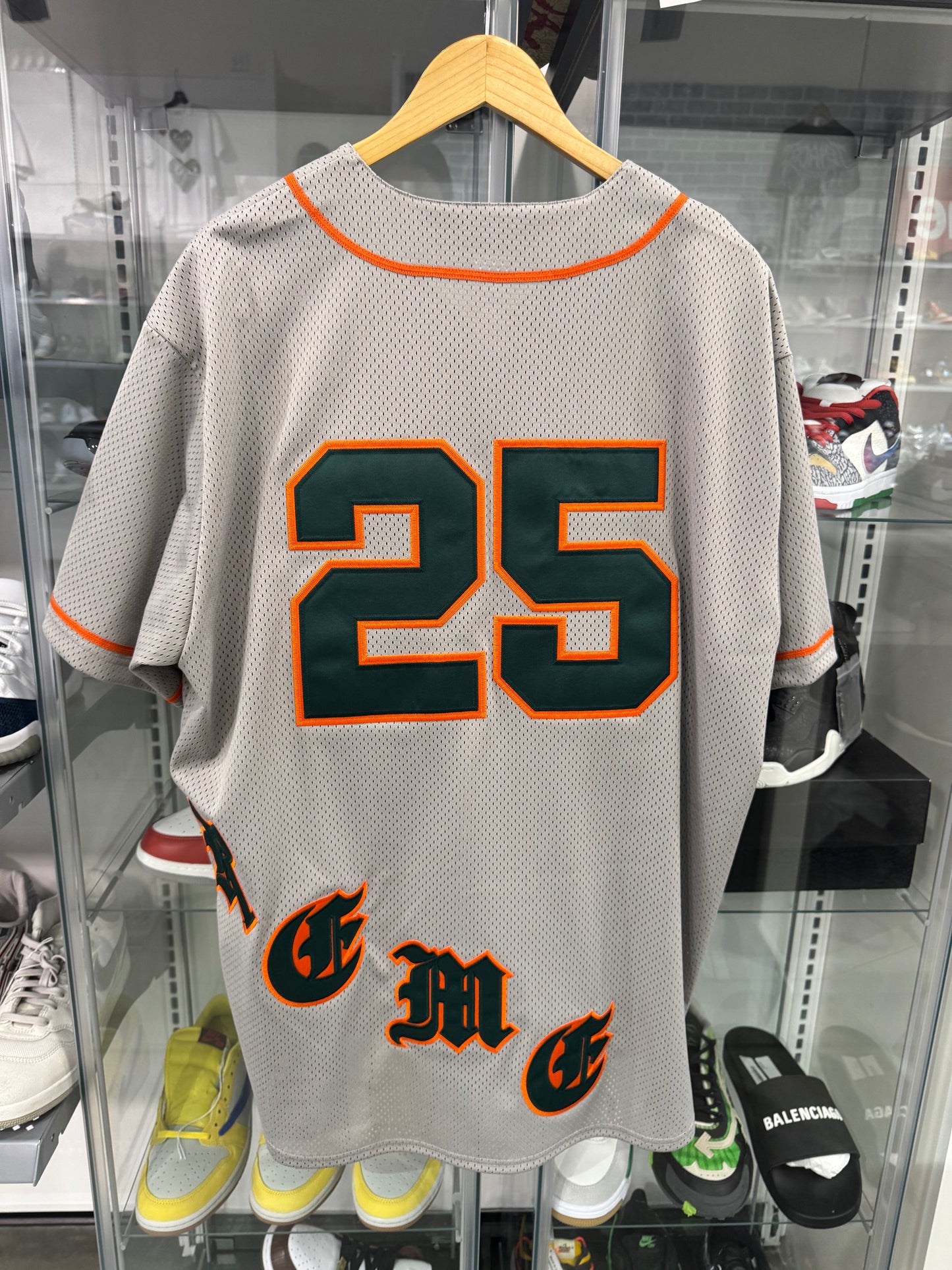 Preowned Supreme Old English Baseball Jersey Grey