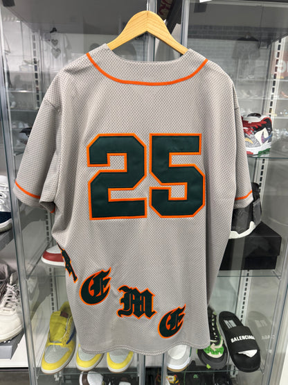 Preowned Supreme Old English Baseball Jersey Grey