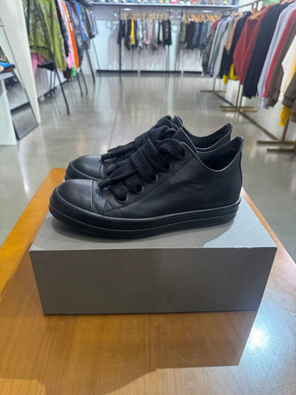 Preowned Rick Owens Lido Jumbo Lace Low Black/Black