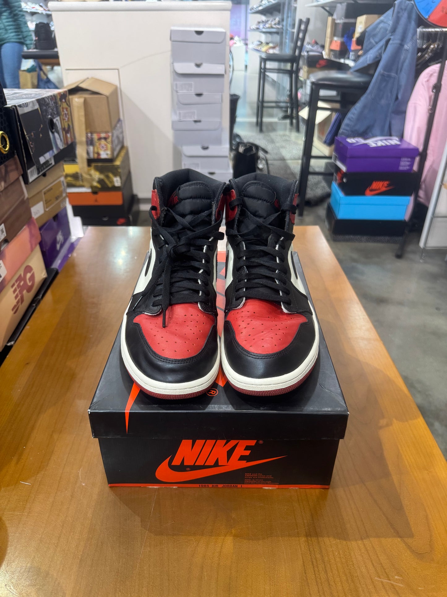 Preowned Air Jordan 1 Bred Toe