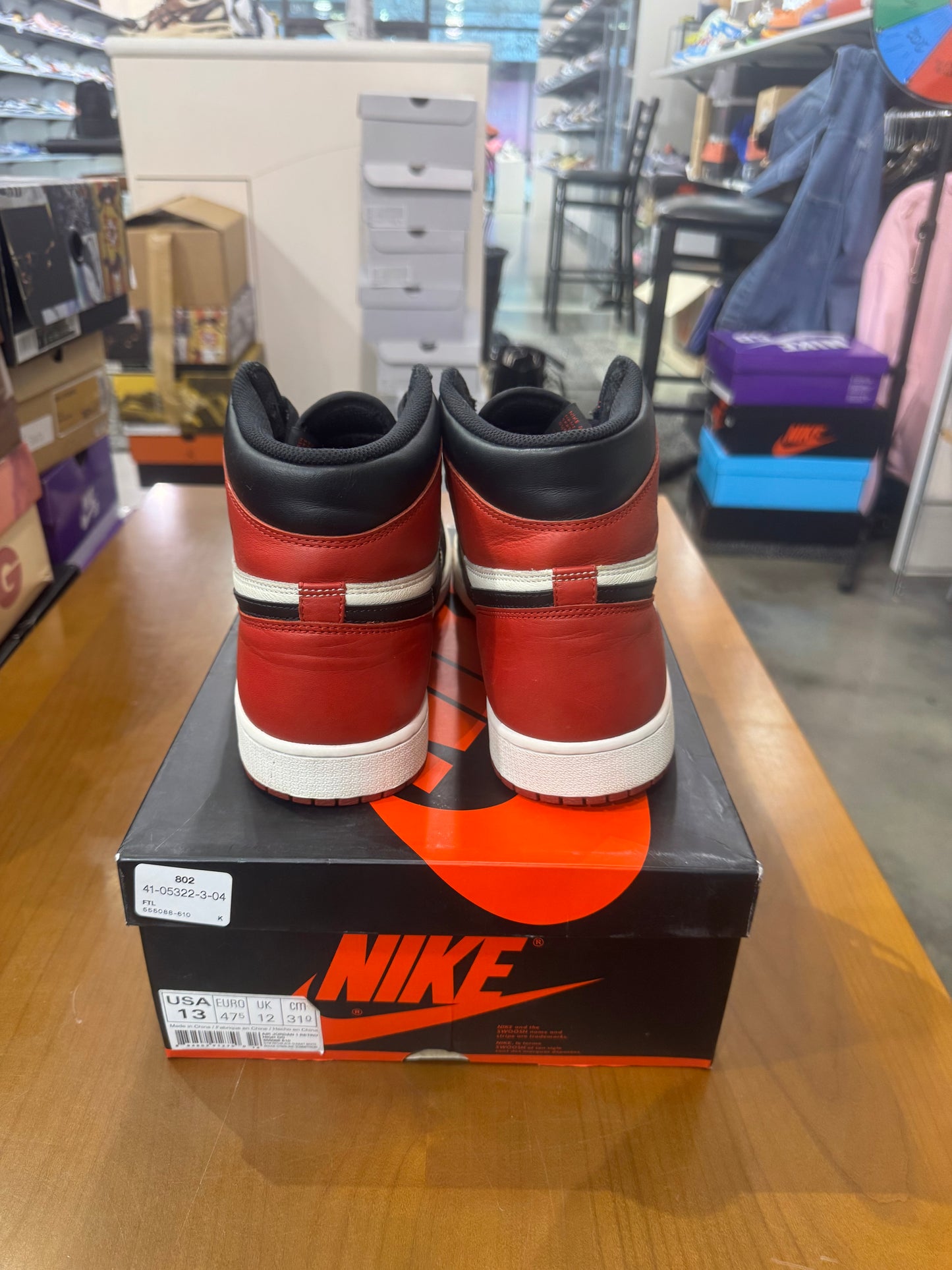 Preowned Air Jordan 1 Bred Toe
