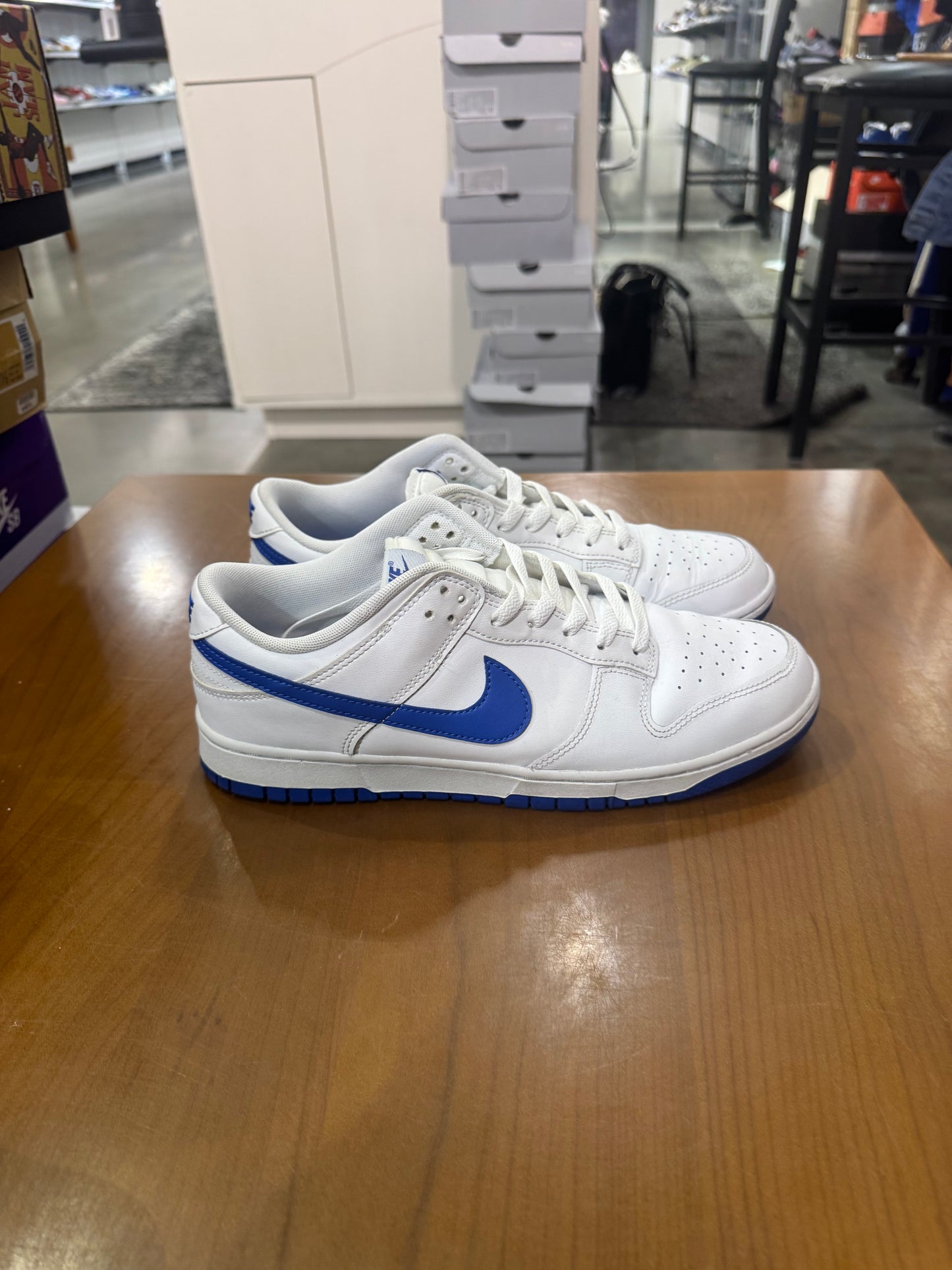 Preowned Nike Dunk Low White Hyper Royal