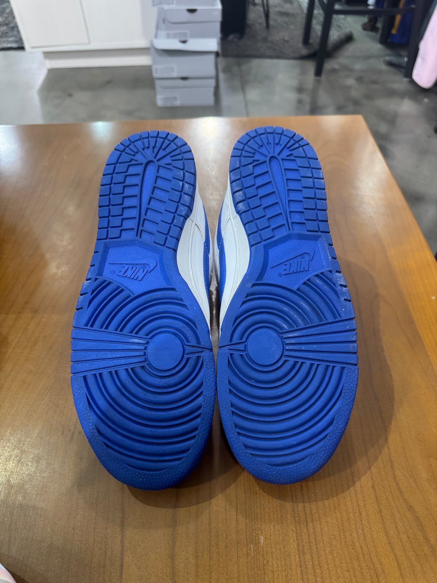 Preowned Nike Dunk Low White Hyper Royal