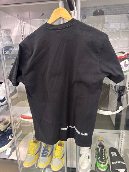 Preowned Supreme Comme Des Garcons Split Box Logo Tee Black