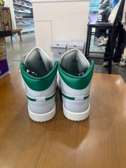 Air Jordan 1 Mid White Pure Platinum Pine Green