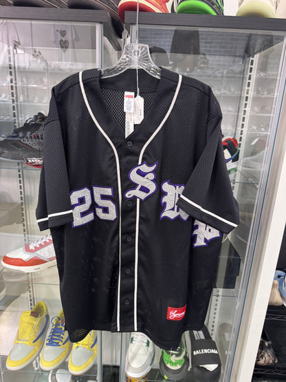 Supreme Old English Baseball Jersey Black
