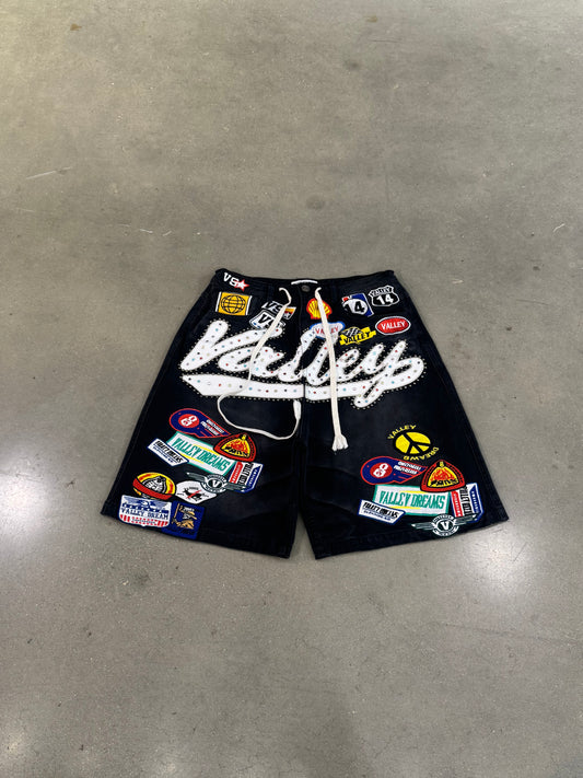 Preowned Vale Jean Shorts Black Patches