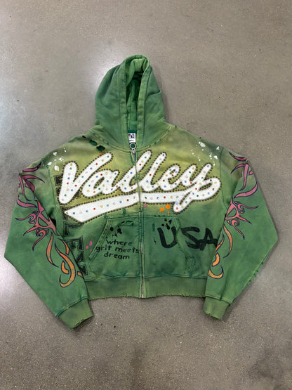 Preowned Vale Forever Inferno Zip Up Hoodie Green