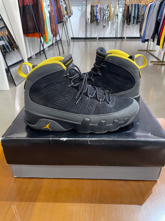 Preowned Air Jordan 9 Charcoal University Gold