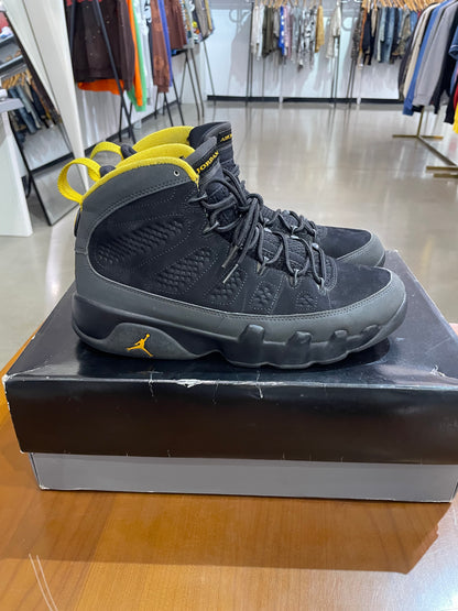 Preowned Air Jordan 9 Charcoal University Gold