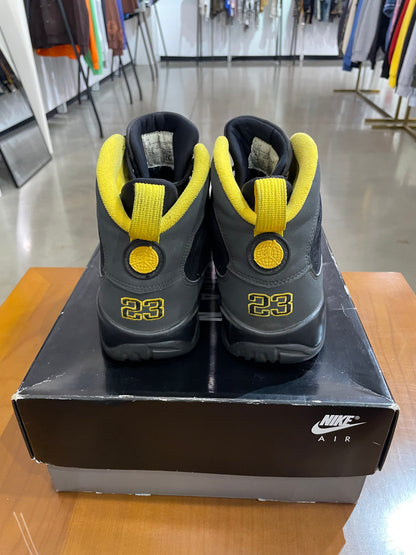 Preowned Air Jordan 9 Charcoal University Gold