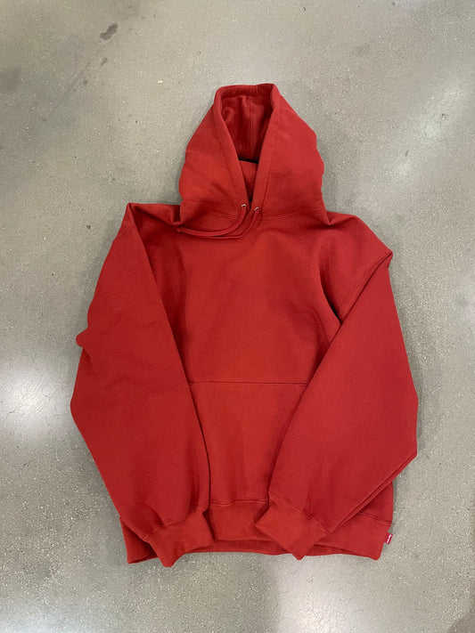 Supreme Satin Appliqué Hooded Sweatshirt Red