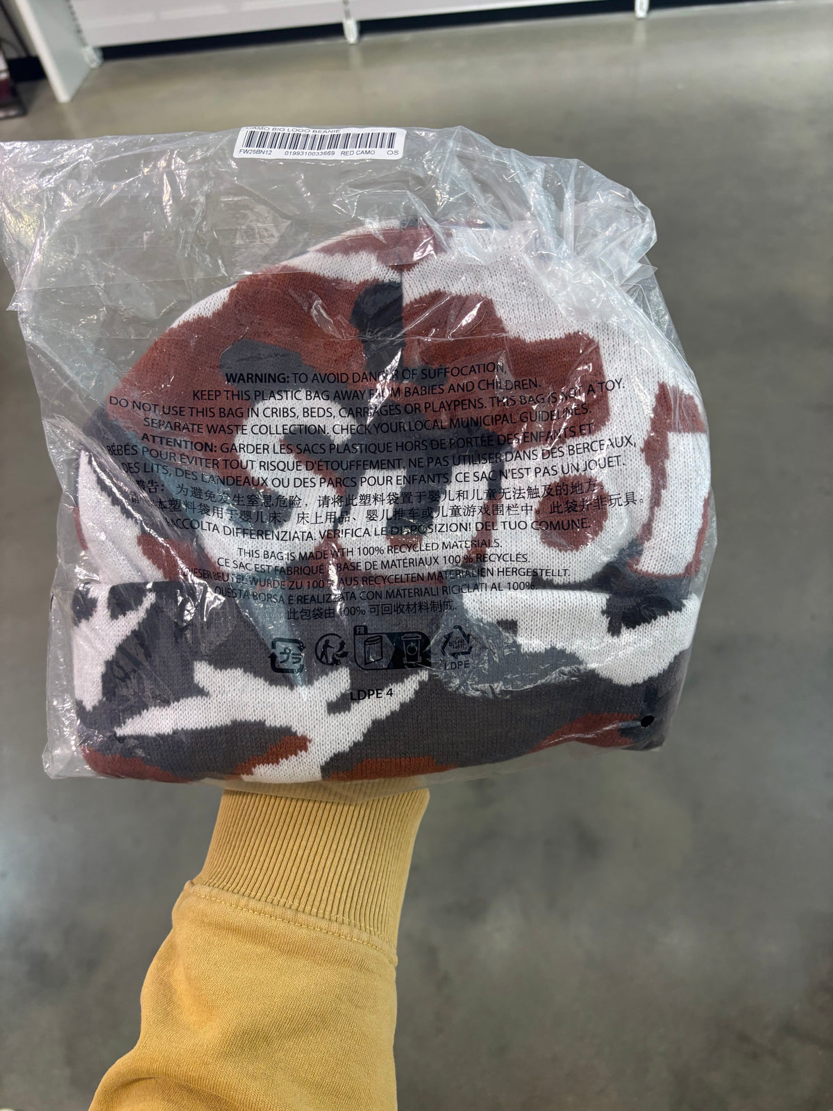 Supreme Camo Big Logo Beanie Red Camo