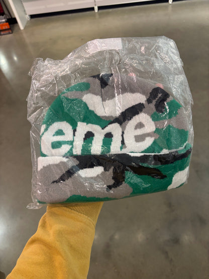 Supreme Camo Big Logo Beanie Green Camo