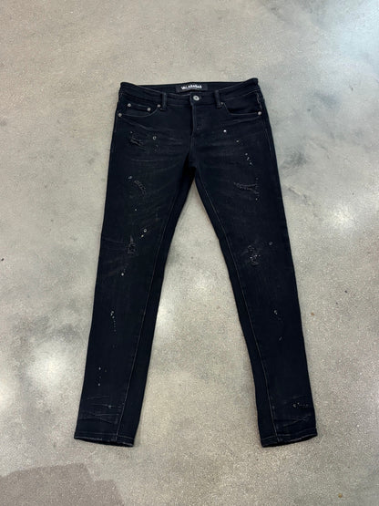 Preowned Valabasas Jeans Washed Black Splatter