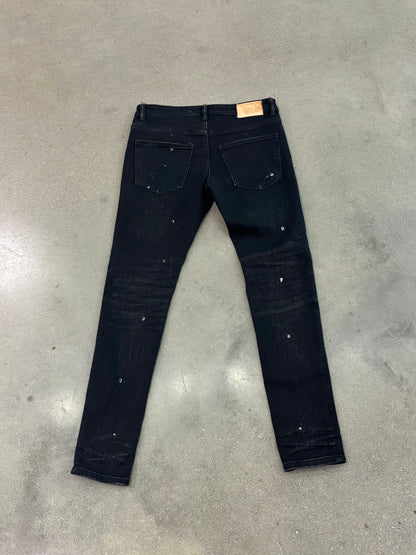 Preowned Valabasas Jeans Washed Black Splatter