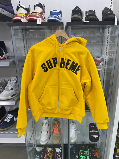 Supreme Arc Thermal Lined Zip Up Hooded Sweatshirt Yellow