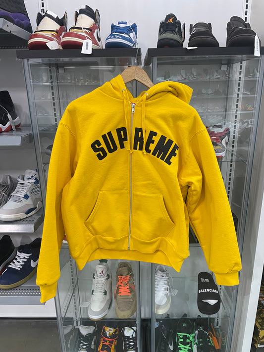 Supreme Arc Thermal Lined Zip Up Hooded Sweatshirt Yellow
