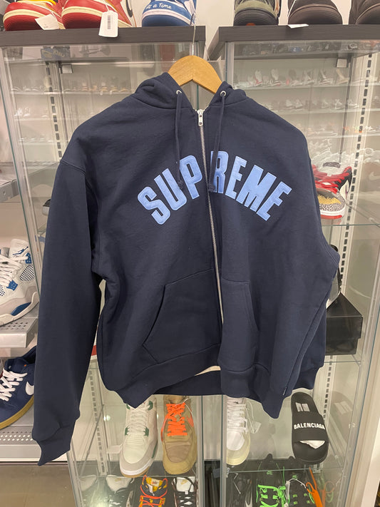 Supreme Arc Thermal Lined Zip Up Hooded Sweatshirt Navy